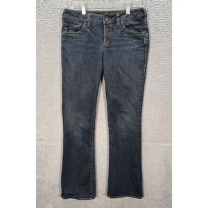Silver Jeans Womens 28x33 Blue Aiko Bootcut Low Rise Distressed Rockabilly Biker